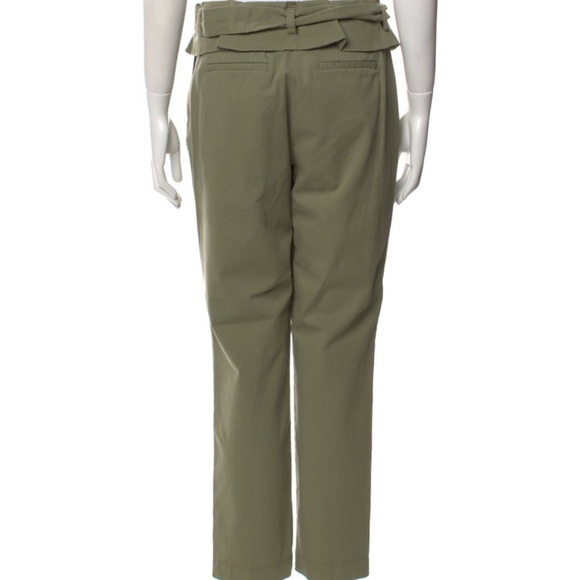 Derek Lam 10 Crosby Army Green Malia Paperbag Waist Straight Pants - Picture 8 of 9